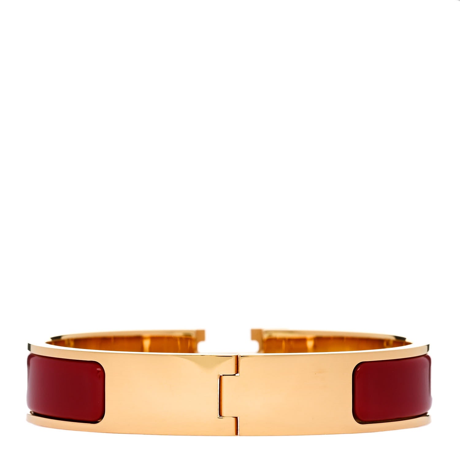 Hermes Enamel Narrow Clic Clac H Bracelet PM Rouge 3 of 5