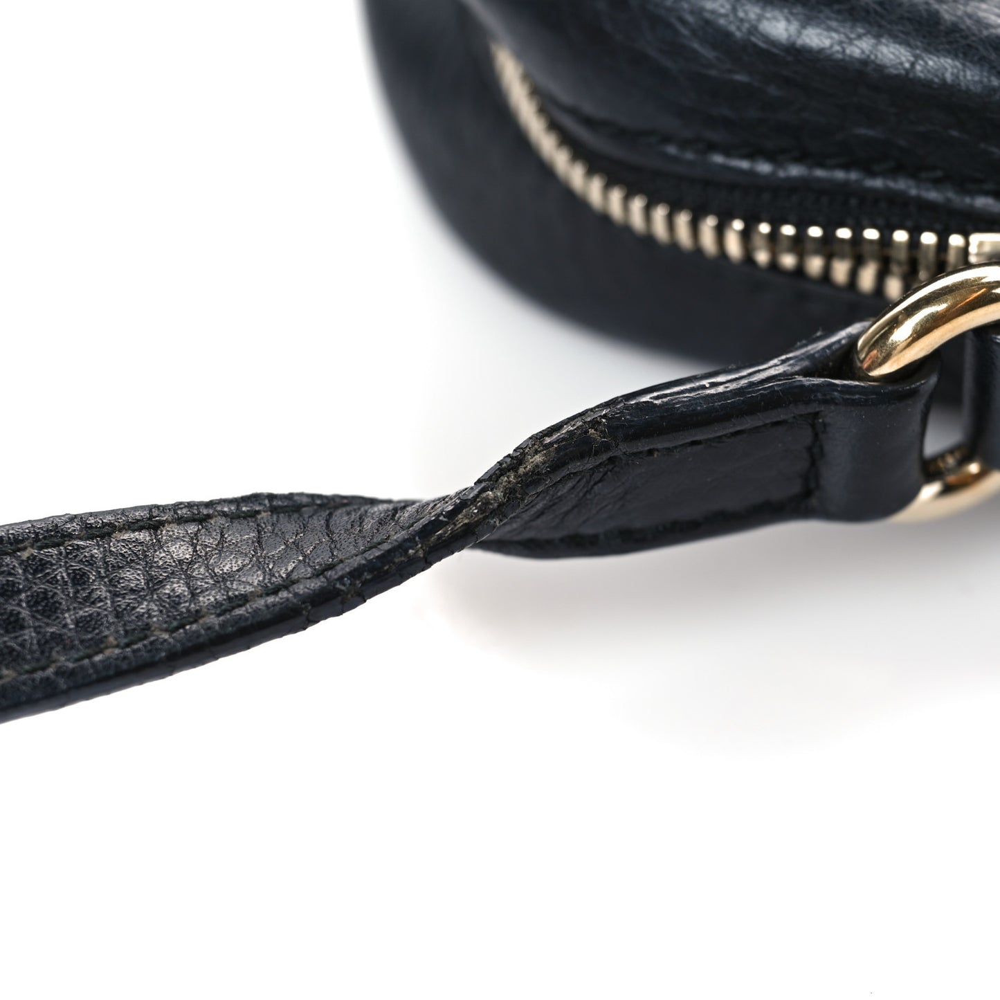 Pebbled Calfskin Small Soho Disco Bag Black