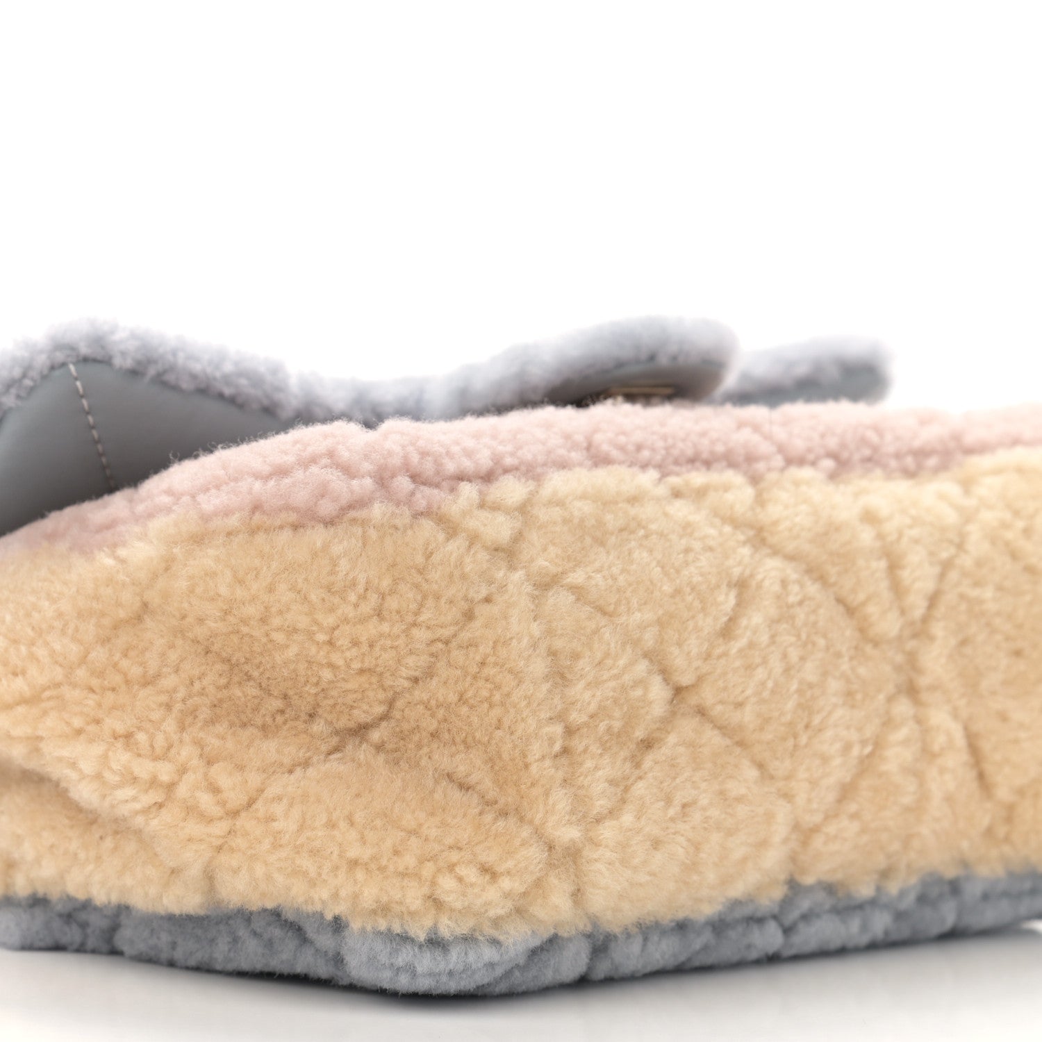 Chanel Shearling Sheepskin Single Flap Gray Pink Beige 8 of 12