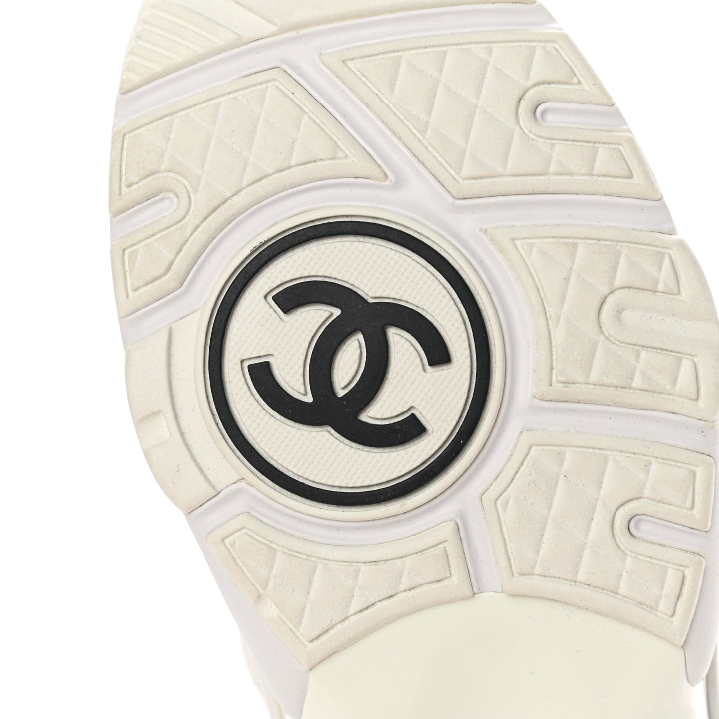 Suede Calfskin Fabric CC Sneakers 39 White