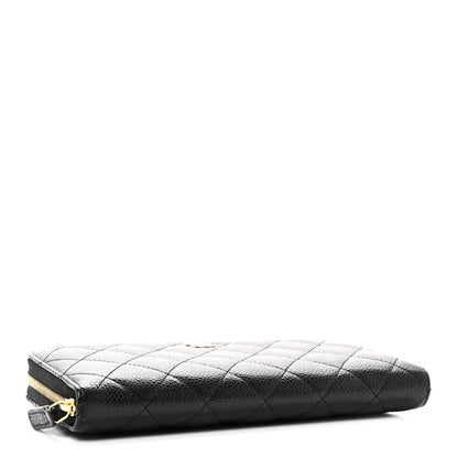 Chanel Caviar Quilted Large Gusset Zip Around Wallet Black 4 of 10