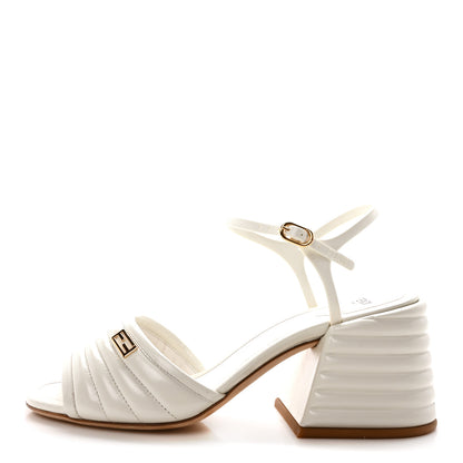 Fendi Vitello Promenade Slingback Sandals 37 White 1 of 9