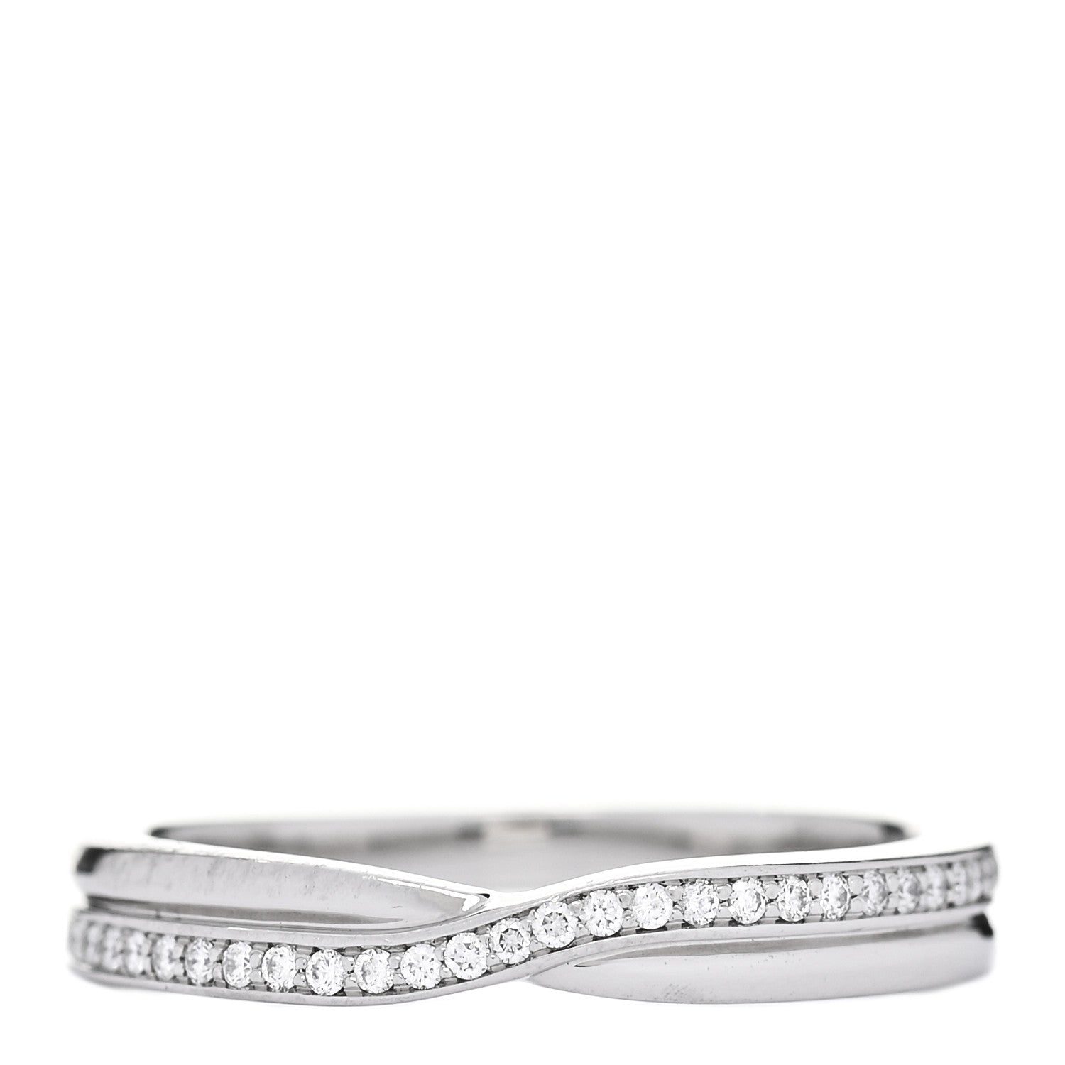 product image of HARRY WINSTON Platinum Diamond Tryst Single Row Wedding Band Ring 56 7.5 FASHIONPHILE