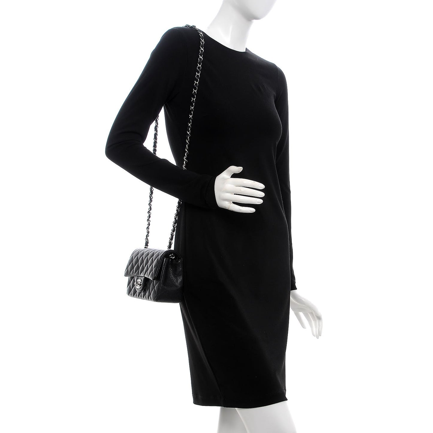 Caviar Quilted Mini Rectangular Flap Black