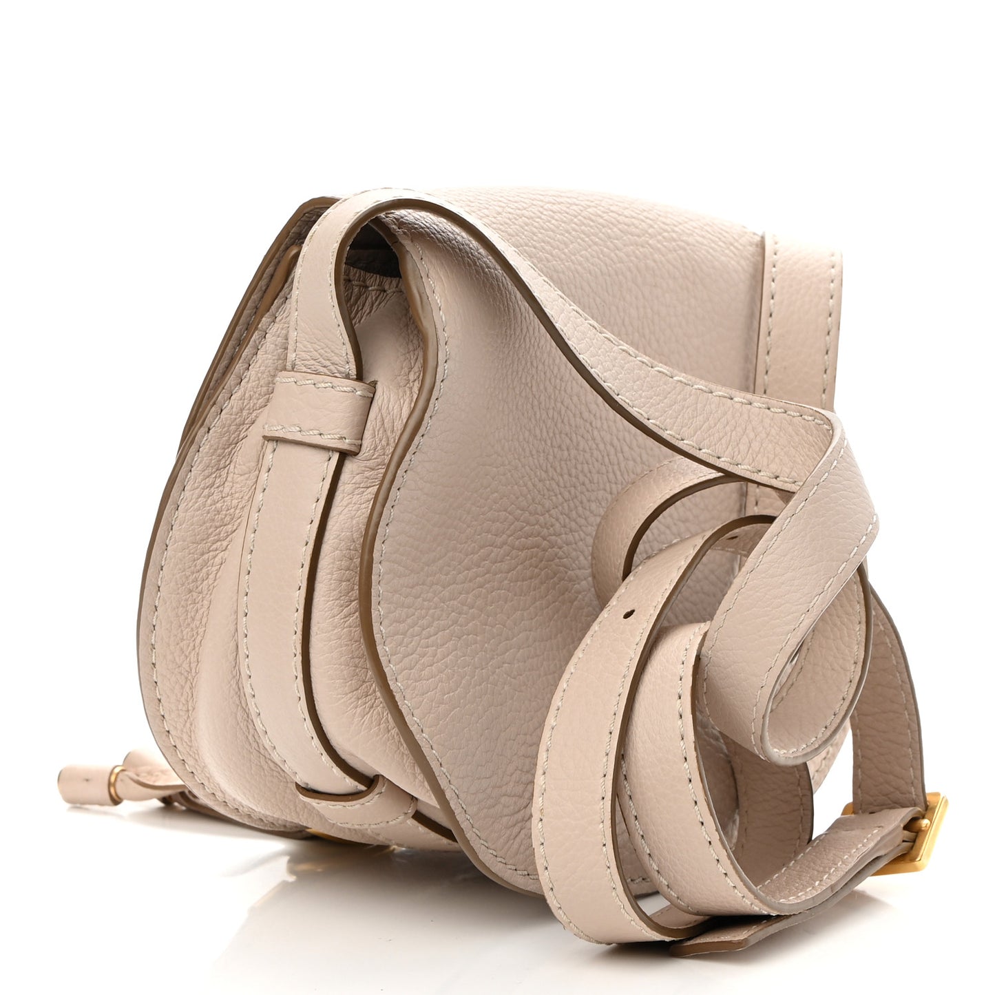Calfskin Mini Marcie Round Crossbody Bag Blush Nude