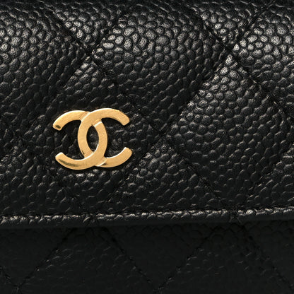 Chanel Caviar Quilted Flap Card Holder Wallet Black 9 of 9