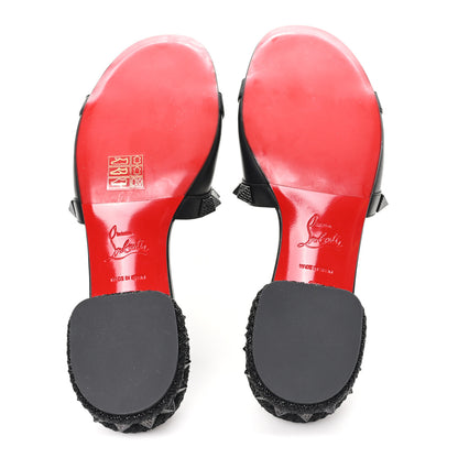Christian Louboutin Waxed Calfskin Pyramule 30mm Sandals 37 Black 6 of 9