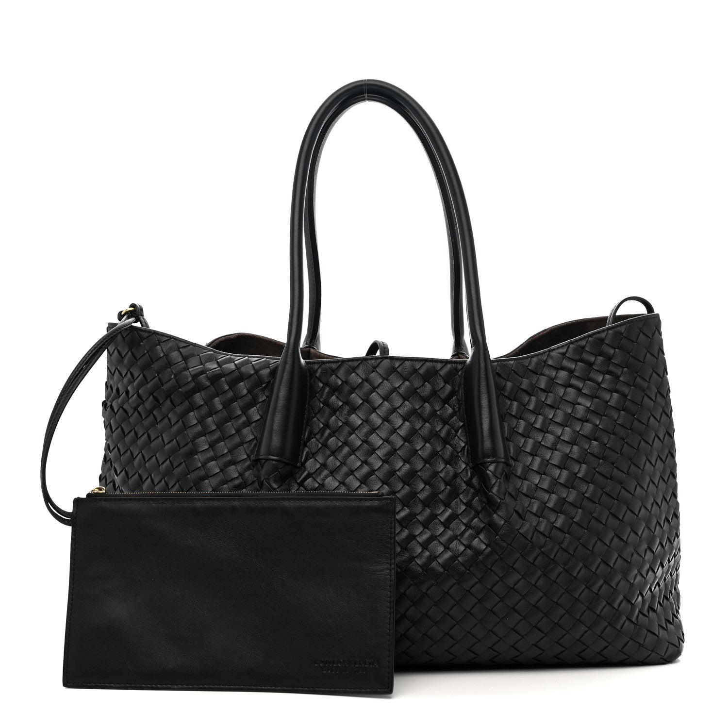 Bottega Veneta Calfskin Intrecciato Pinacoteca Reversible Tote Black Fondant 2 of 10