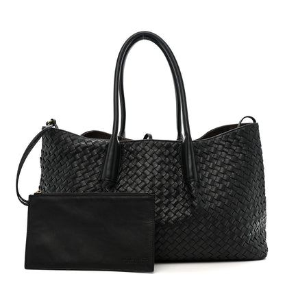 Bottega Veneta Calfskin Intrecciato Pinacoteca Reversible Tote Black Fondant 2 of 10