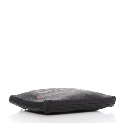 Gucci Pebbled Calfskin Medium Logo Portfolio Clutch Black 4 of 12