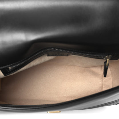 Gucci Calfskin Matelasse Small GG Marmont Top Handle Shoulder Bag Black 5 of 11