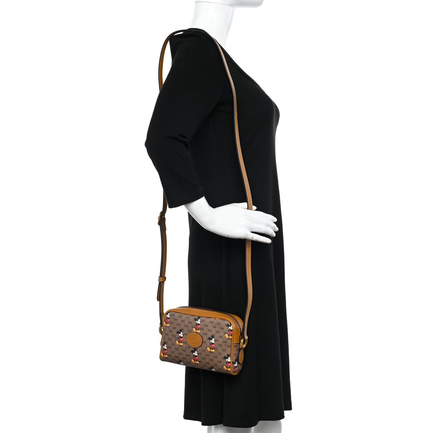 X DISNEY Mini Vintage GG Supreme Monogram Mickey Mouse Shoulder Bag Beige Vintage Sun Oil