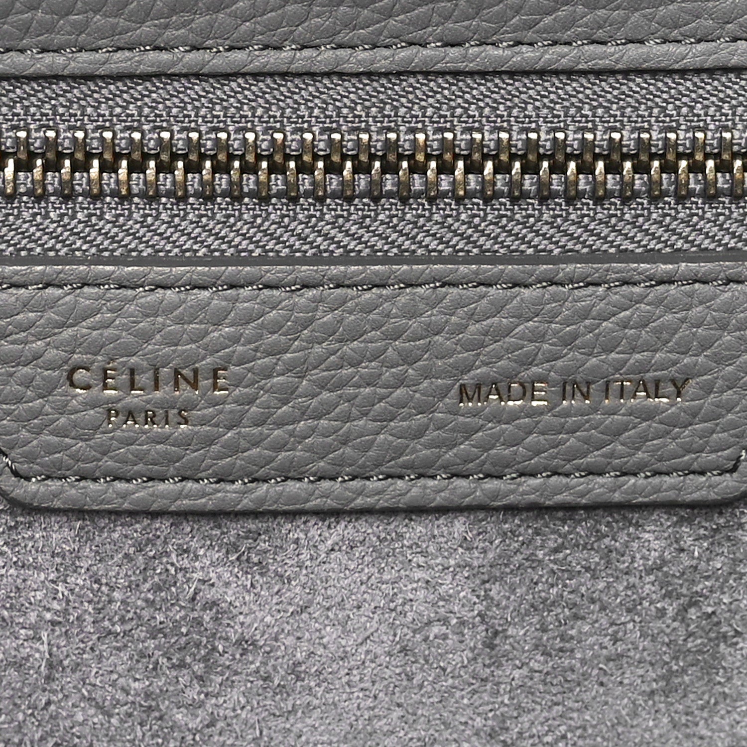 Celine Baby Drummed Calfskin Micro Luggage Kohl 6 of 9