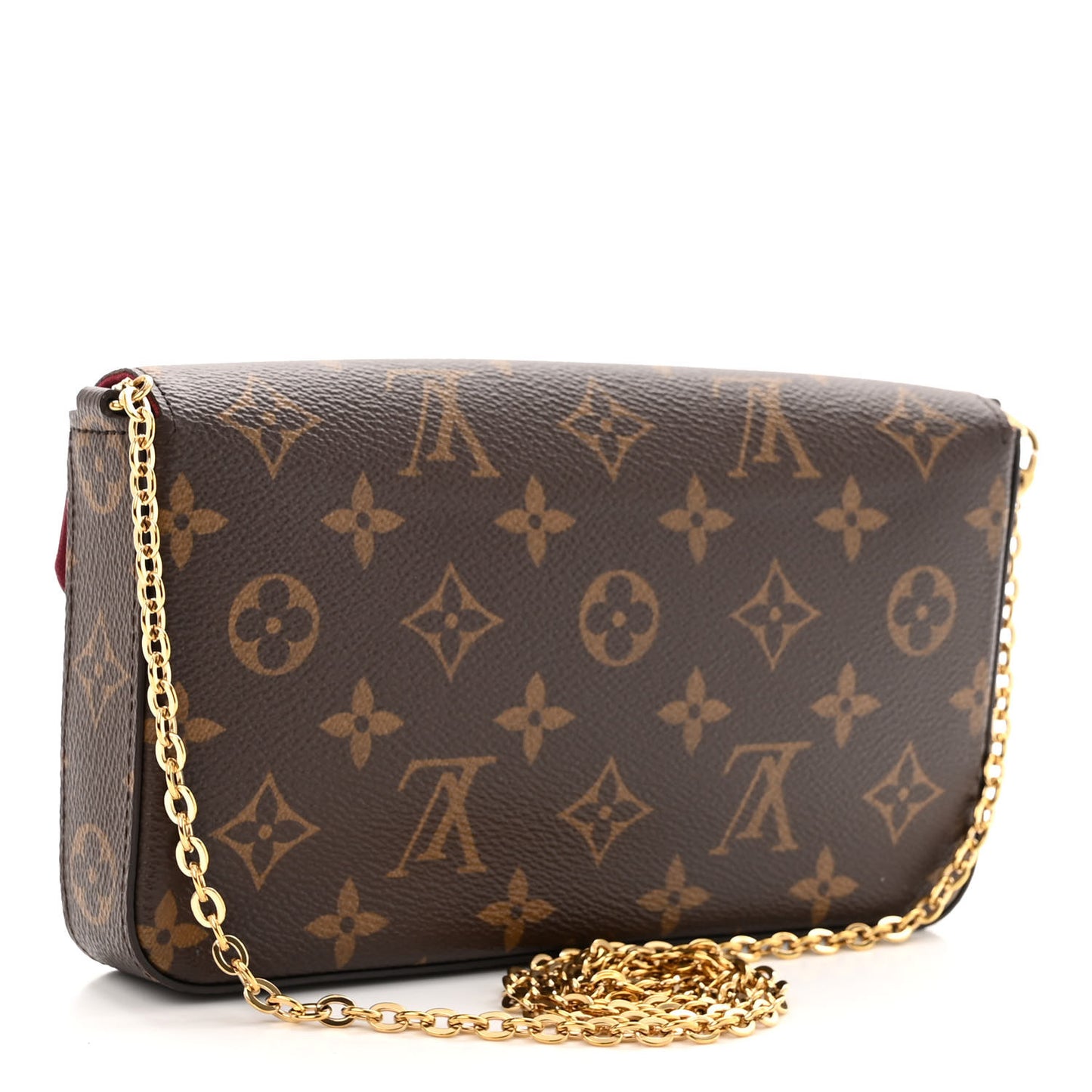 Monogram Pochette Felicie Chain Wallet Fuchsia