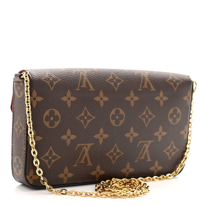 Louis Vuitton Monogram Pochette Felicie Chain Wallet Fuchsia 3 of 9