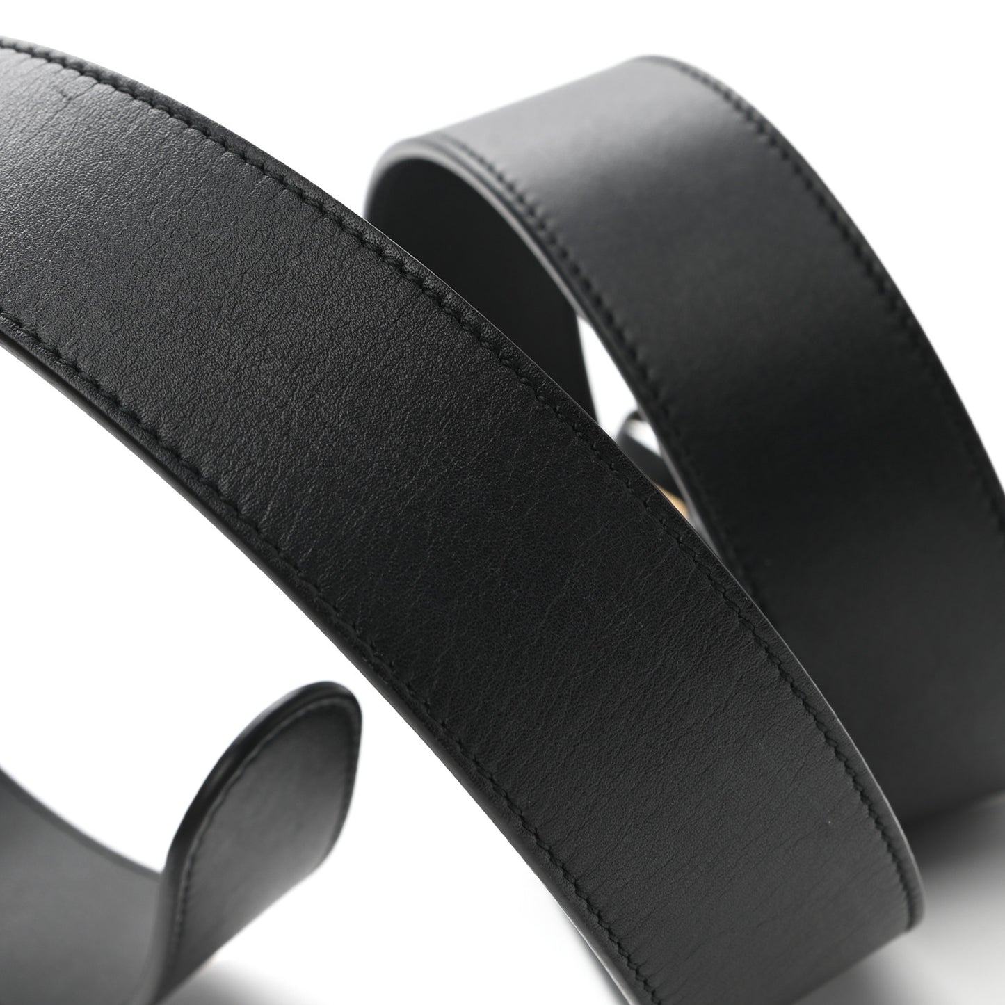 Moon Calfskin Pearl Double G 40mm Belt 100 40 Black Cream