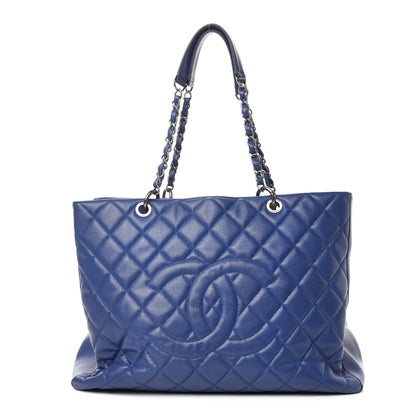 Chanel Caviar Quilted XXL Grand Shopping Tote GST Navy Blue 1 of 11