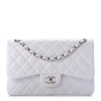 Chanel Caviar Quilted Jumbo Double Flap White 1 of 9