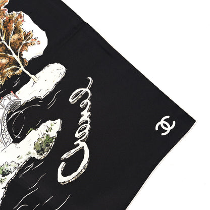 Chanel Silk CC Square Scarf Black Multicolor 4 of 5