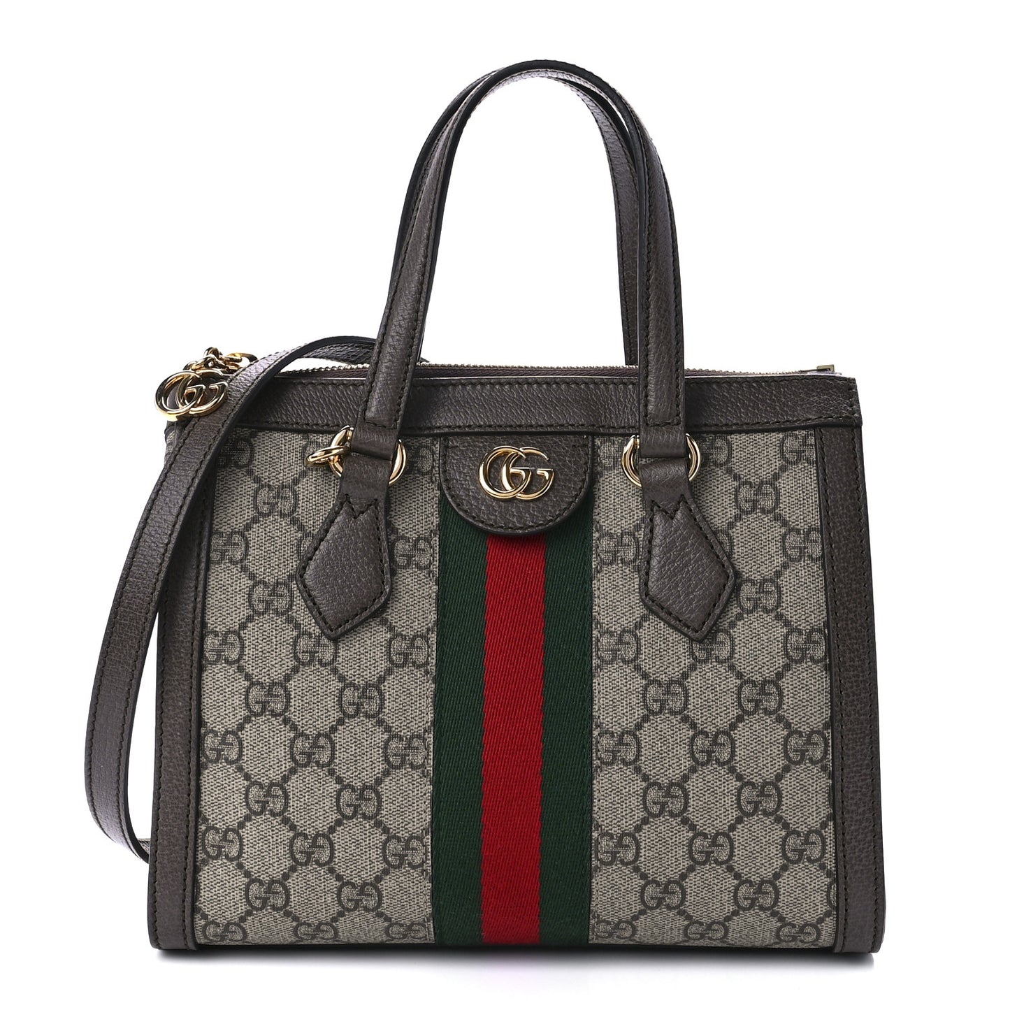 GG Supreme Monogram Small Ophidia Tote Bag Brown
