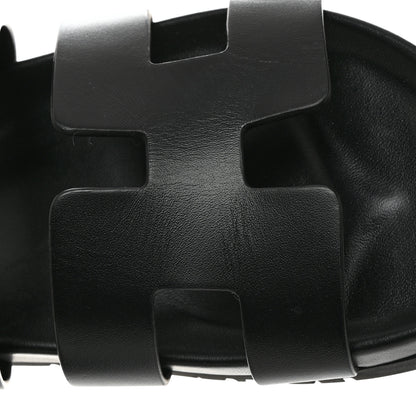 Hermes Calfskin Womens Takara Sandals 38 Black 9 of 9