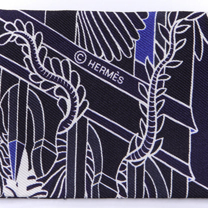 Hermes Silk Animapolis Plumetis Twilly Marine Bleu Royal 3 of 4