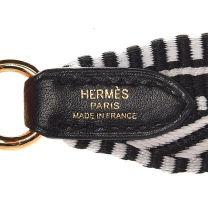 Hermes Toile Swift 25mm Sangle Cavale Shoulder Strap Black Ecru 4 of 6