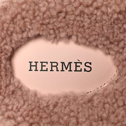 Hermes Woolskin Womens Chypre Sandals 40 Bois De Santal 6 of 8