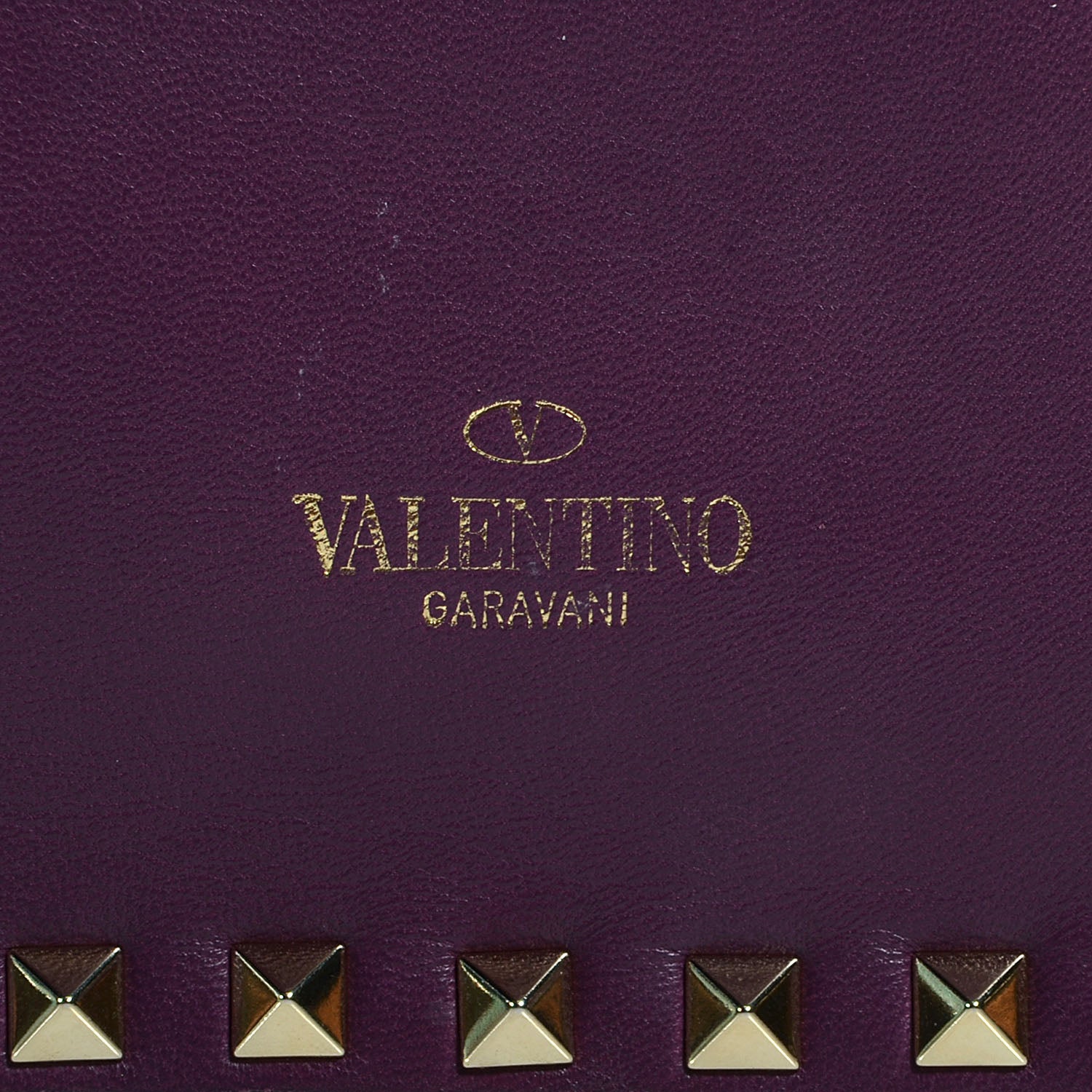 Valentino Garavani Nappa Rockstud Wristlet Clutch Aubergine 9 of 9