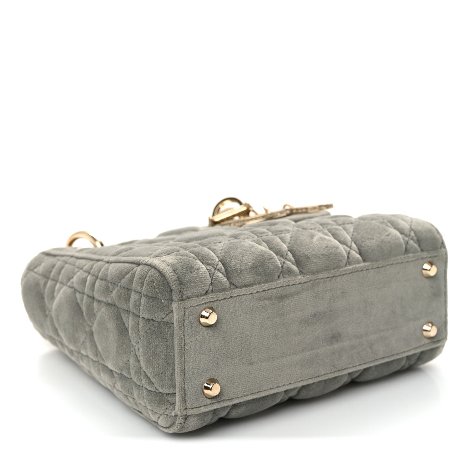 Christian Dior Velvet Mini Lady Dior Gray 4 of 10