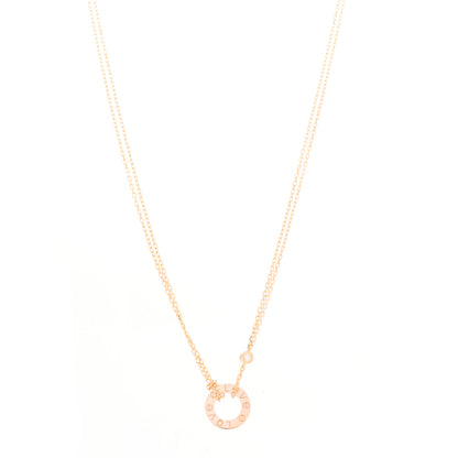 Cartier 18K Pink Gold 2 Diamond LOVE Necklace 1 of 4