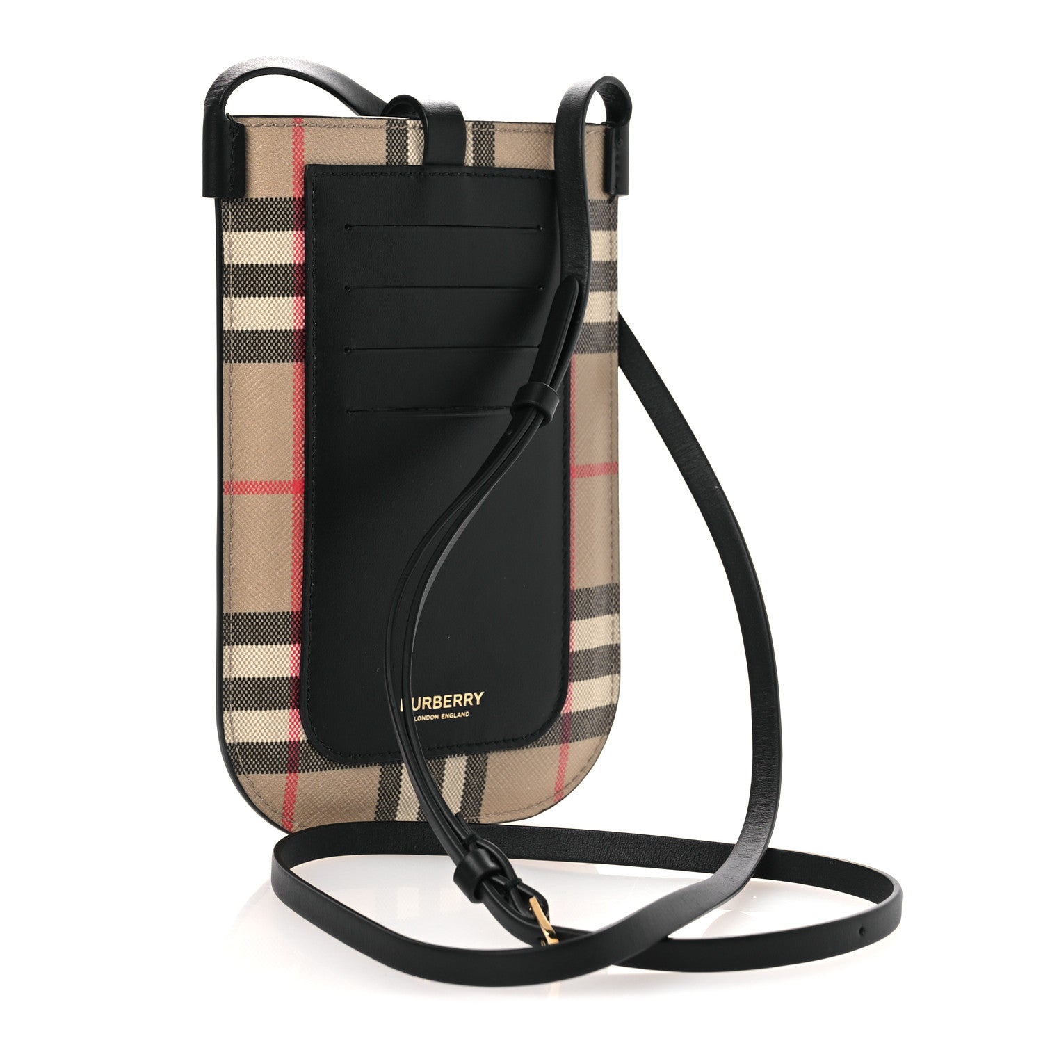 Burberry E-Canvas Calfskin Vintage Check Anne Phone Case With Strap Archive Beige 3 of 10