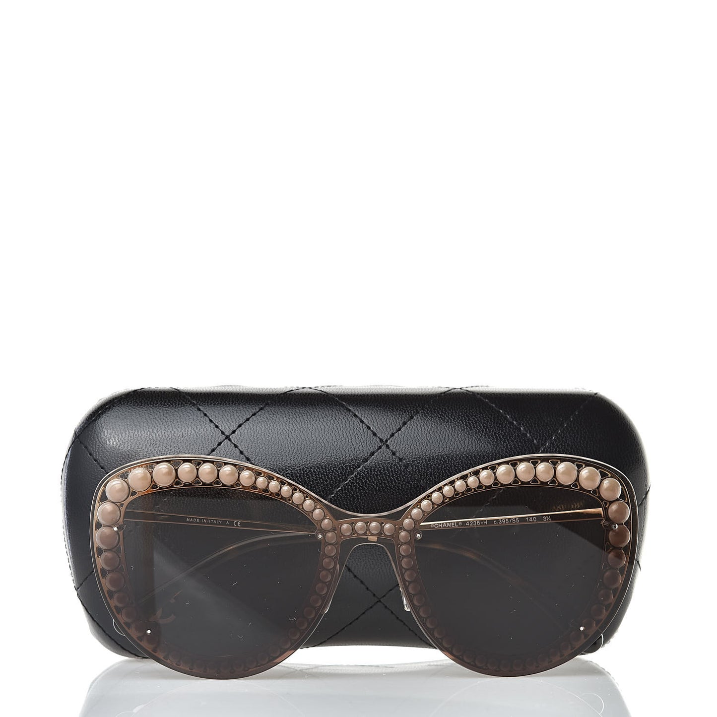 Acetate Metal Pearl Butterfly Sunglasses 4236-H Brown