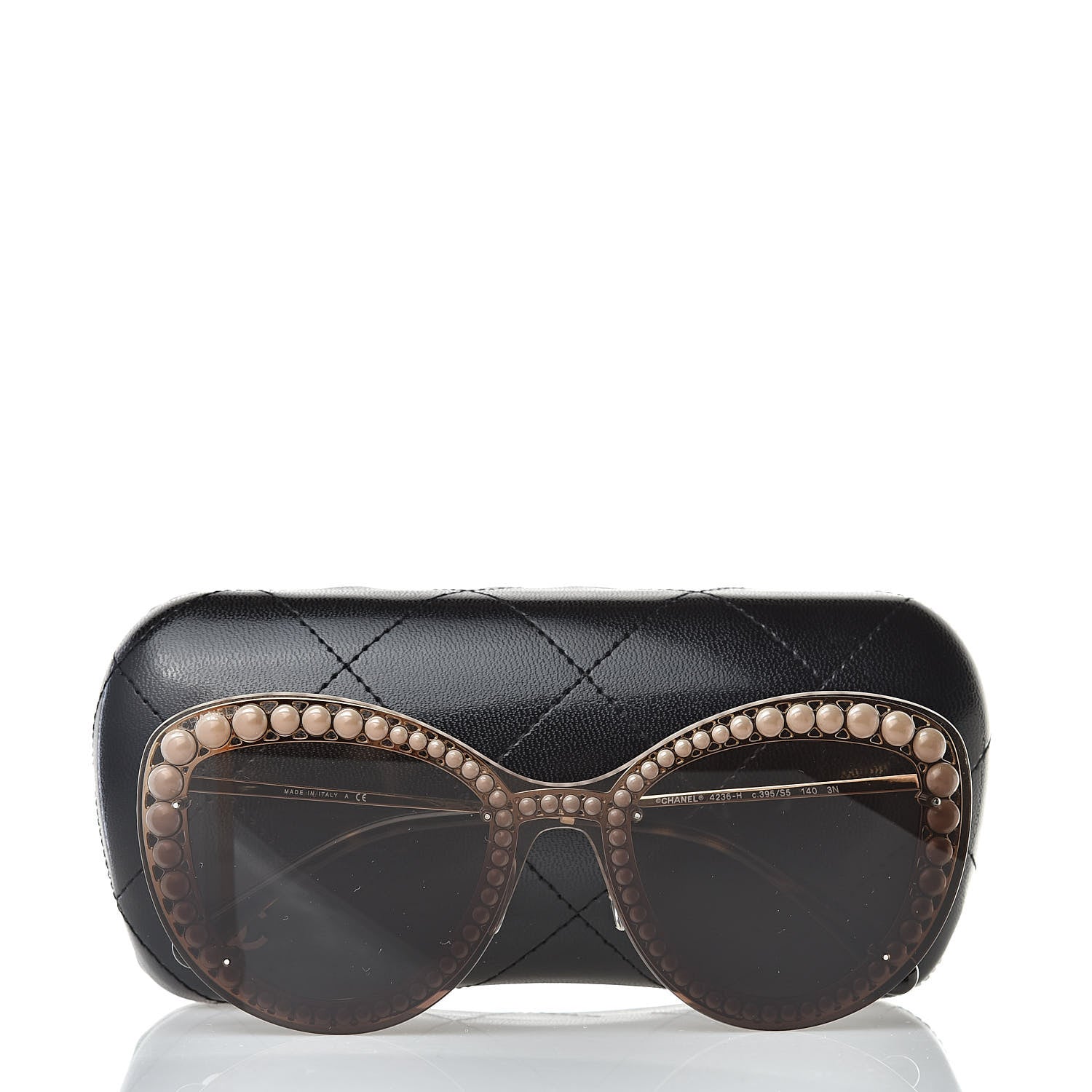 Chanel Acetate Metal Pearl Butterfly Sunglasses 4236-H Brown 8 of 8