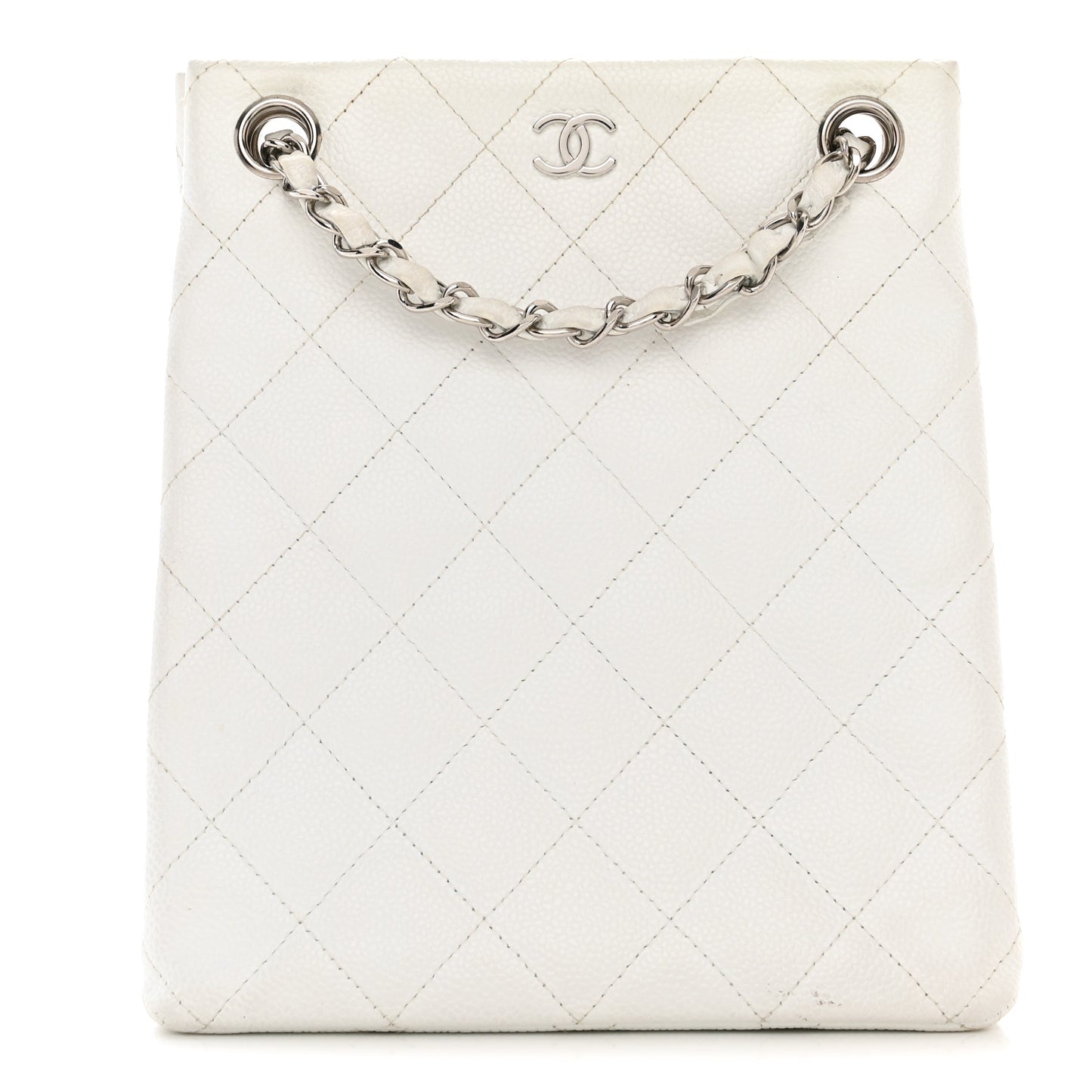 Caviar Quilted Shoulder Bag White