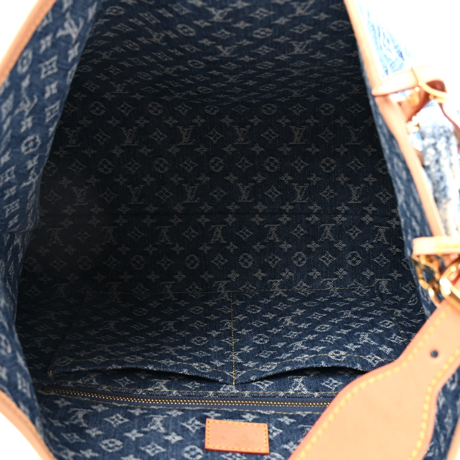 Louis Vuitton Monogram Denim CarryAll MM Blue 6 of 10