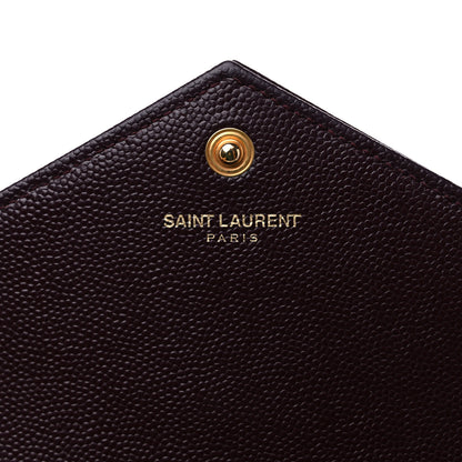 Saint Laurent Grain De Poudre Matelasse Chevron Monogram Envelope Chain Wallet Rogue Legion 6 of 12