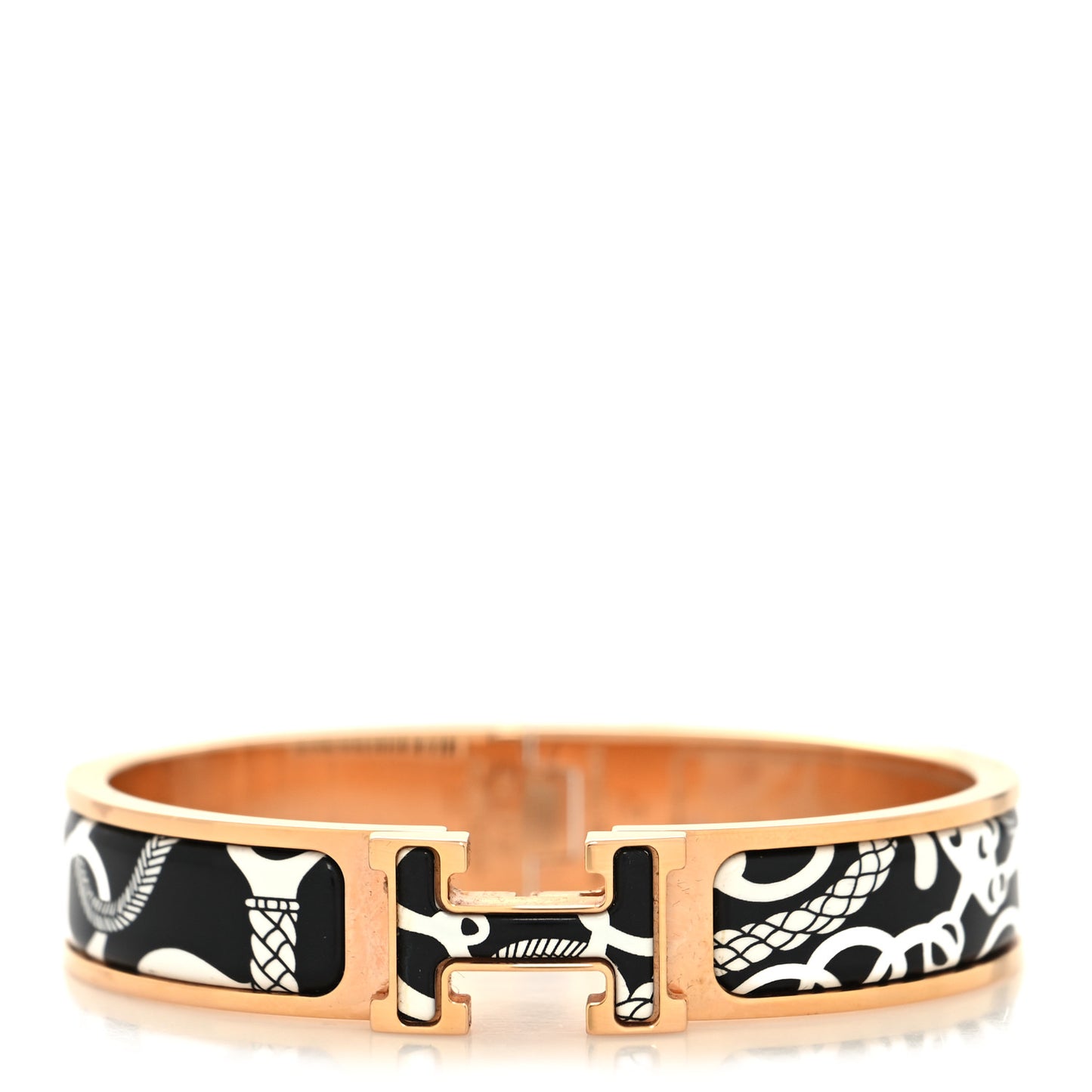 Enamel Printed Panoplie Equestre Narrow Clic Clac H Bracelet PM Positif Negatif