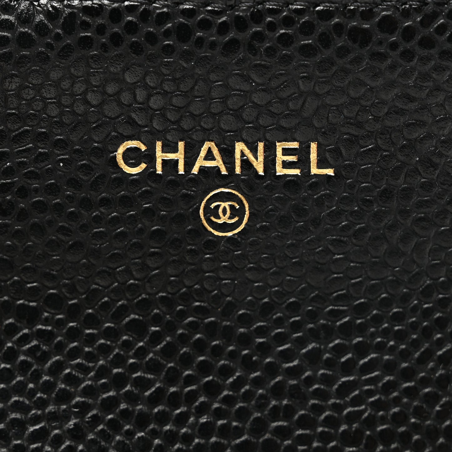 Caviar Quilted Flap Card Holder Wallet Black