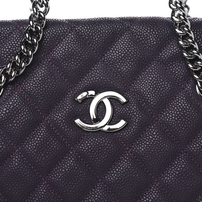 Chanel Iridescent Caviar Quilted Lady Pearly Tote Purple 13 of 13