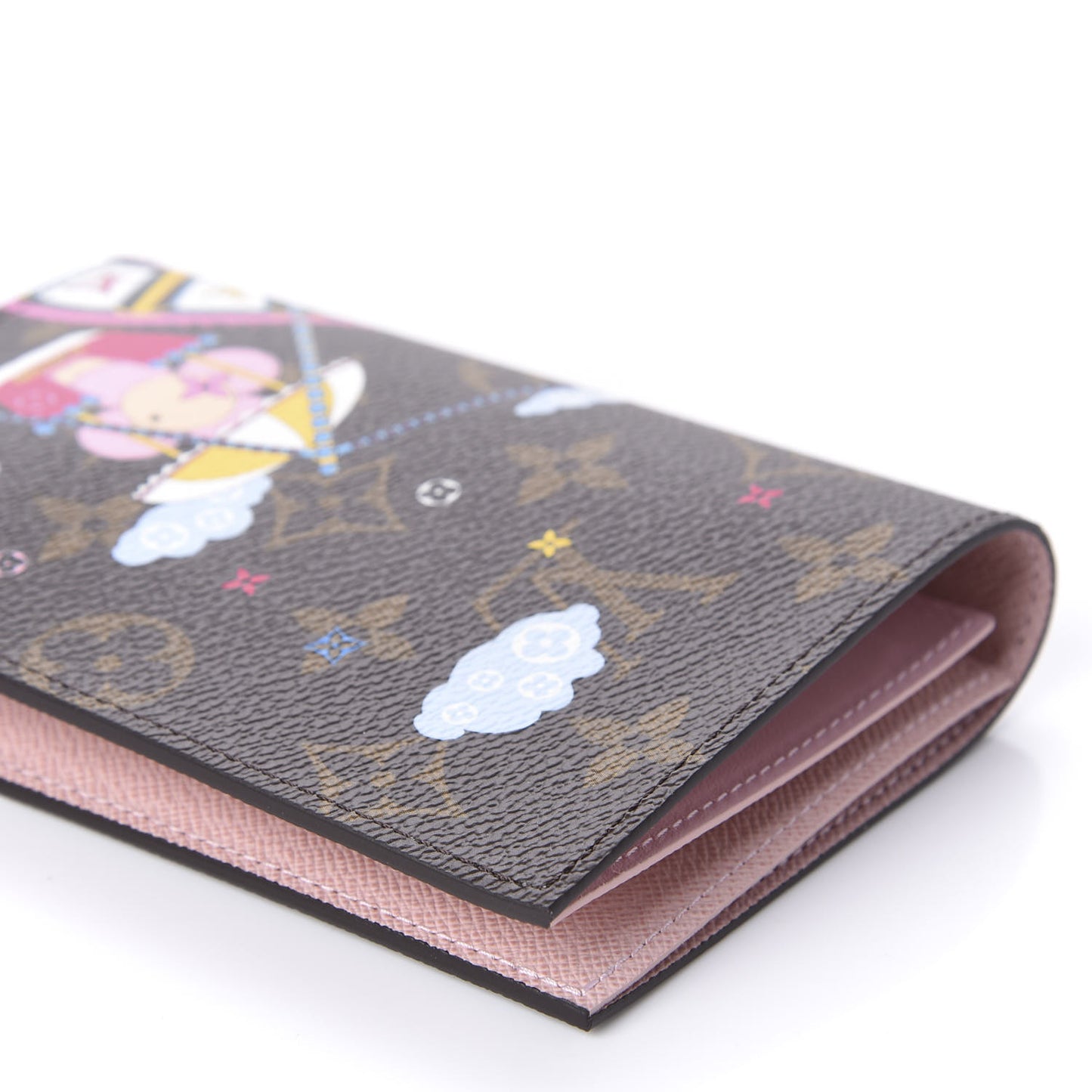 Monogram 2020 Christmas Animation Big Wheel Passport Cover Rose Ballerine