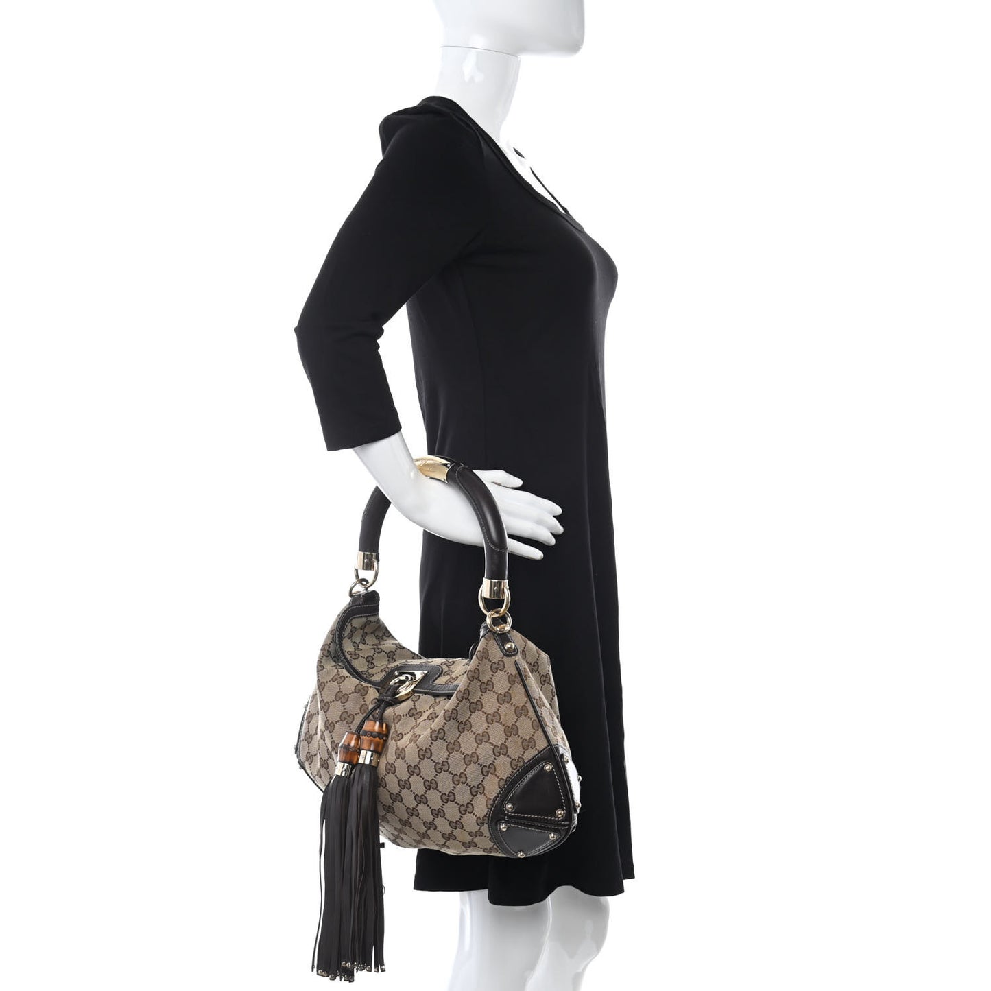 Monogram Medium Indy Top Handle Hobo Dark Brown