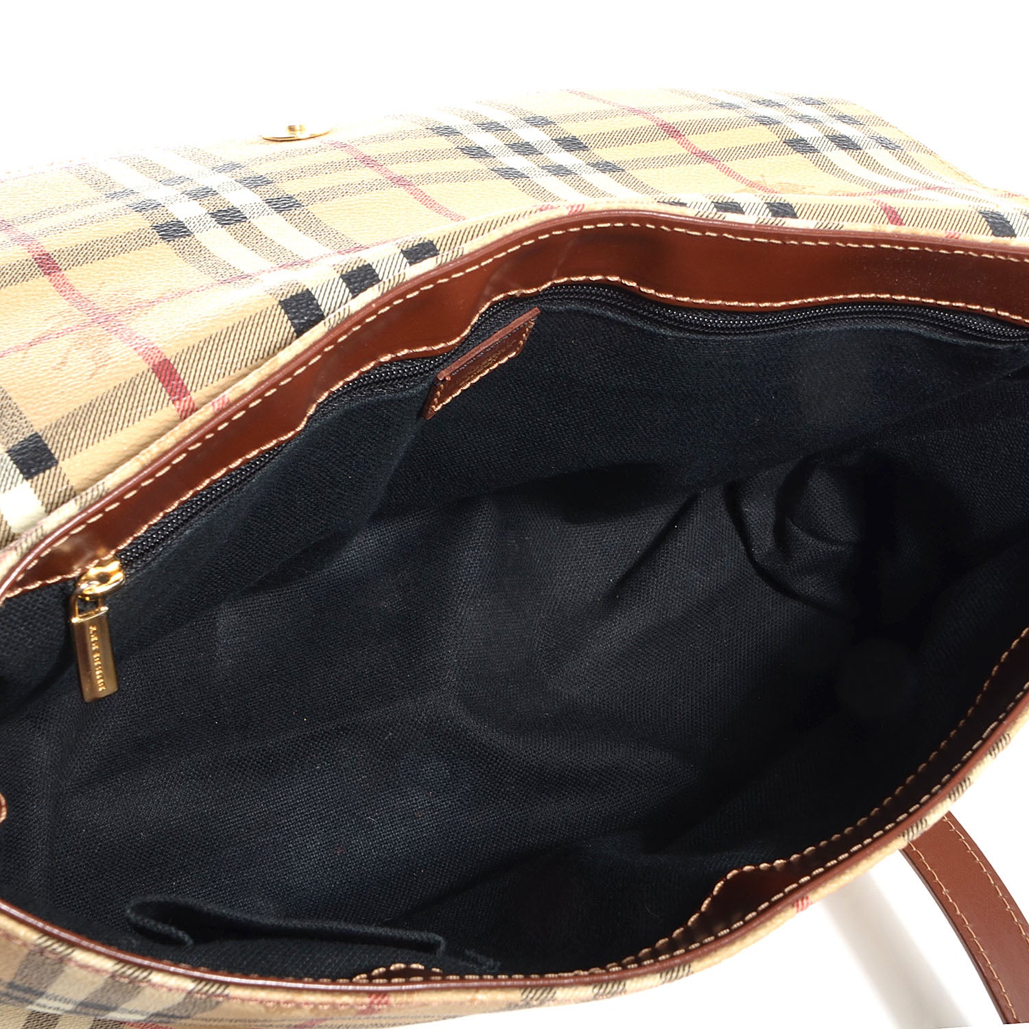Burberry Haymarket Check Shoulder Flap Bag Brown 5 of 7