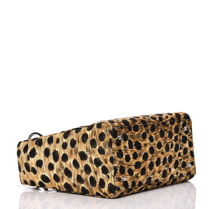 Christian Dior Canvas Leopard Print Medium Lady Dior 7 of 13