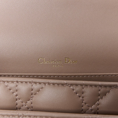 Christian Dior Lambskin Cannage Lady Dior Chain Pouch Warm Taupe 9 of 12