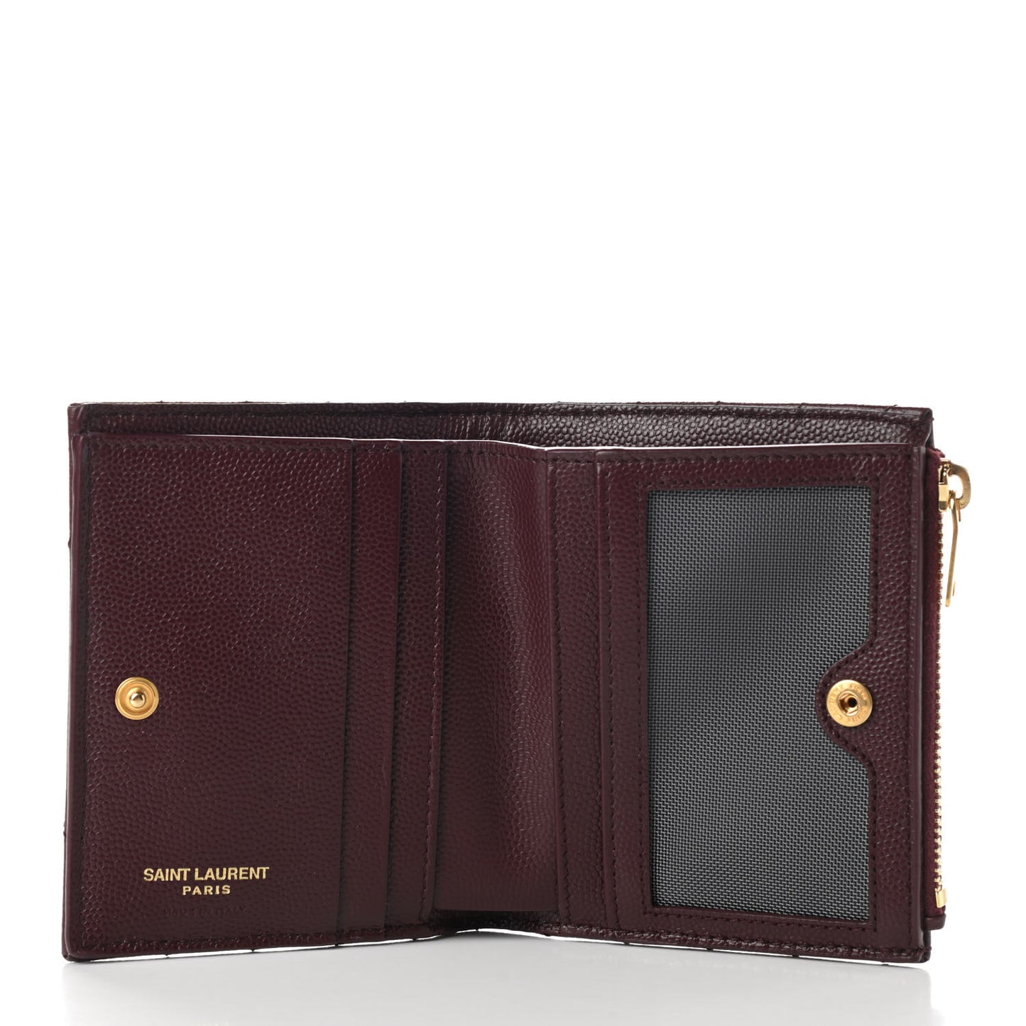 Grain De Poudre Matelasse Chevron Monogram Zipped Card Case Rouge Legion