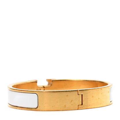 Hermes Enamel Narrow Clic Clac H Bracelet PM White 3 of 4