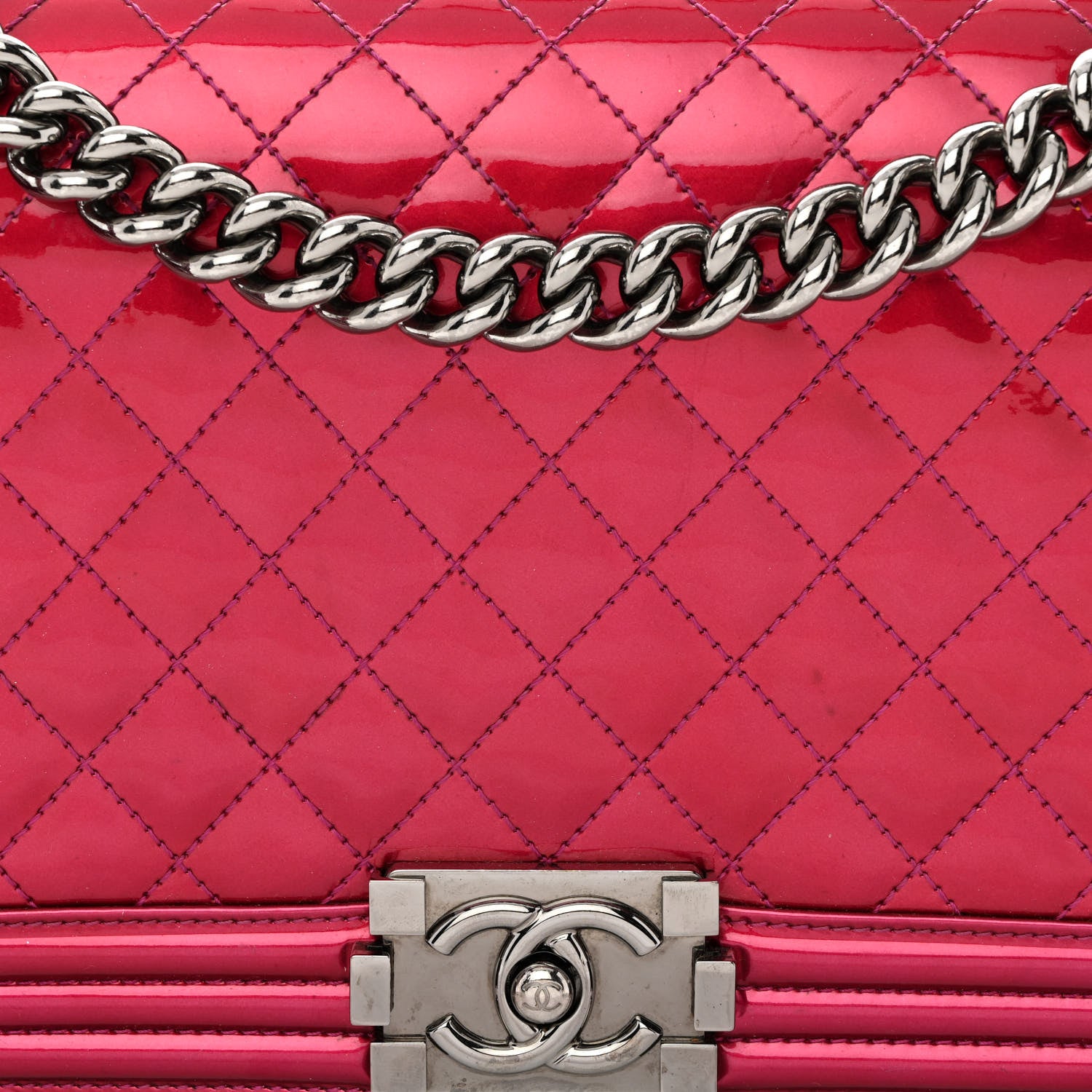 Chanel Quilted Patent Pink 8 of 13