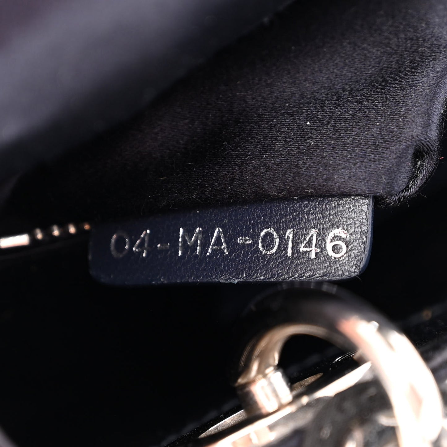 Satin Crystal Cannage Mini Lady Dior Navy