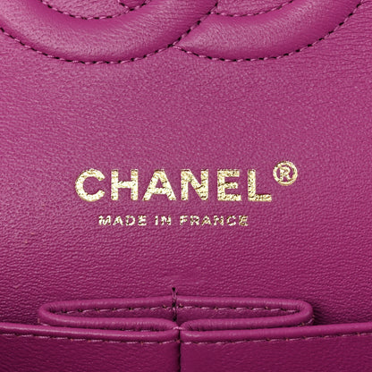 Chanel Lambskin Quilted Medium Double Flap Blue Pink 6 of 10